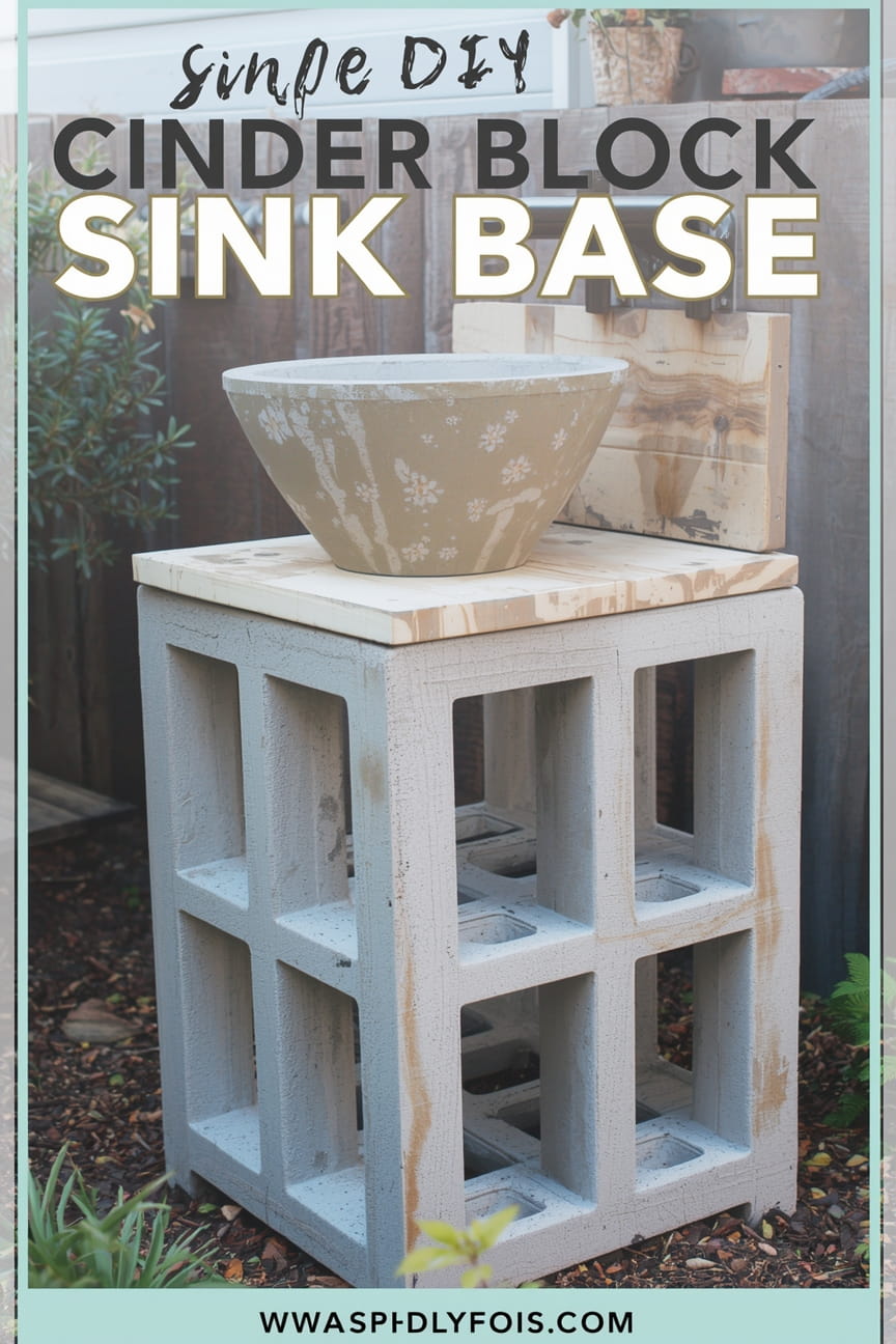 Outdoor Kitchen Cinder Block Sink Setup