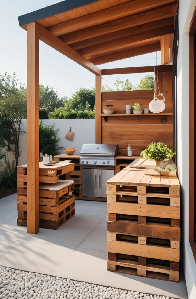Outdoor Kitchen Design with Pergola