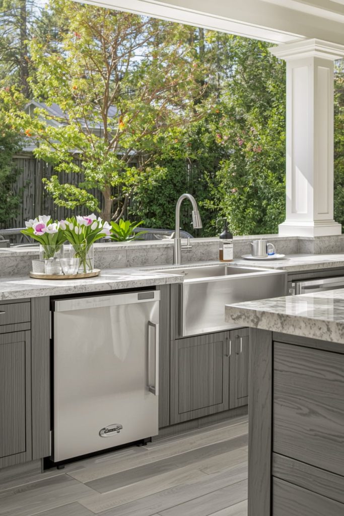 Outdoor Kitchen Sink with Cabinet Storage for Maximum Organization