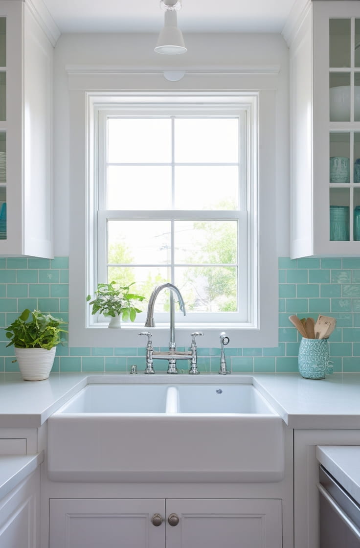 Reflective Surfaces Around Sink to Amplify Light