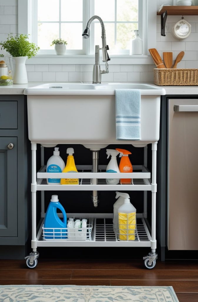 Rolling Under-Sink Rack
