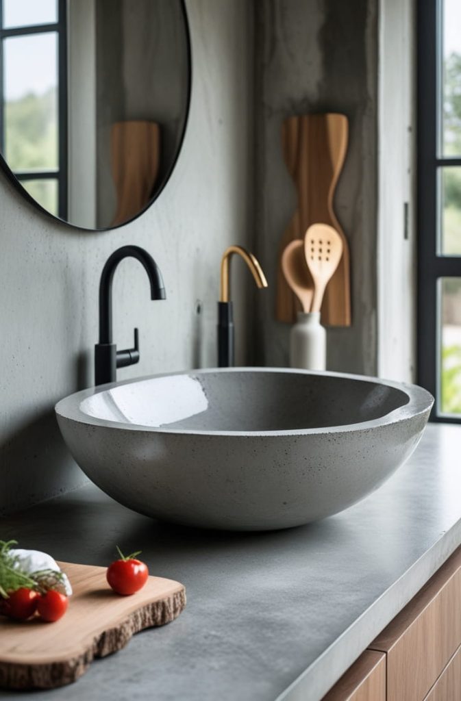 Rustic Concrete Farmhouse Sink