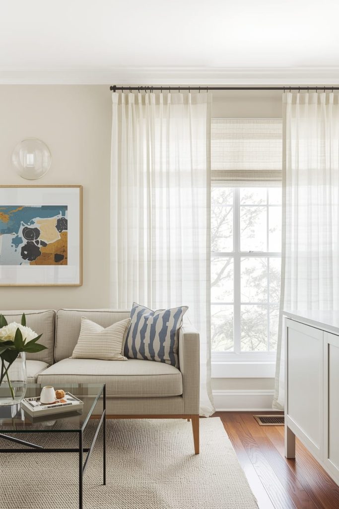 Scandinavian Kitchen Curtains with Soft Textures