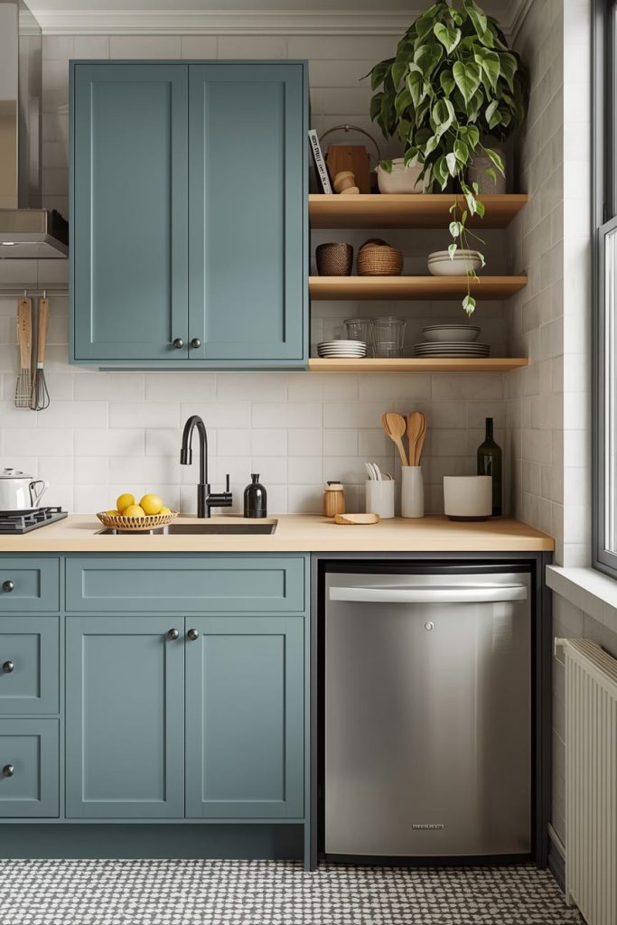 Scandinavian Tiny Open Kitchen for Bright Interiors