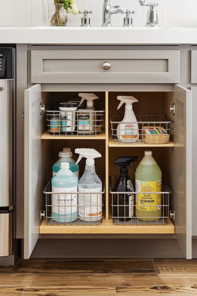 Sliding Pull-Out Trash and Recycling Bins