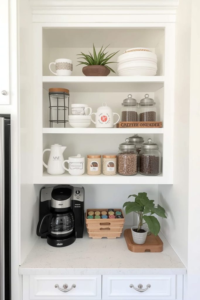 Small Built-In Coffee Bar Ideas for Kitchens