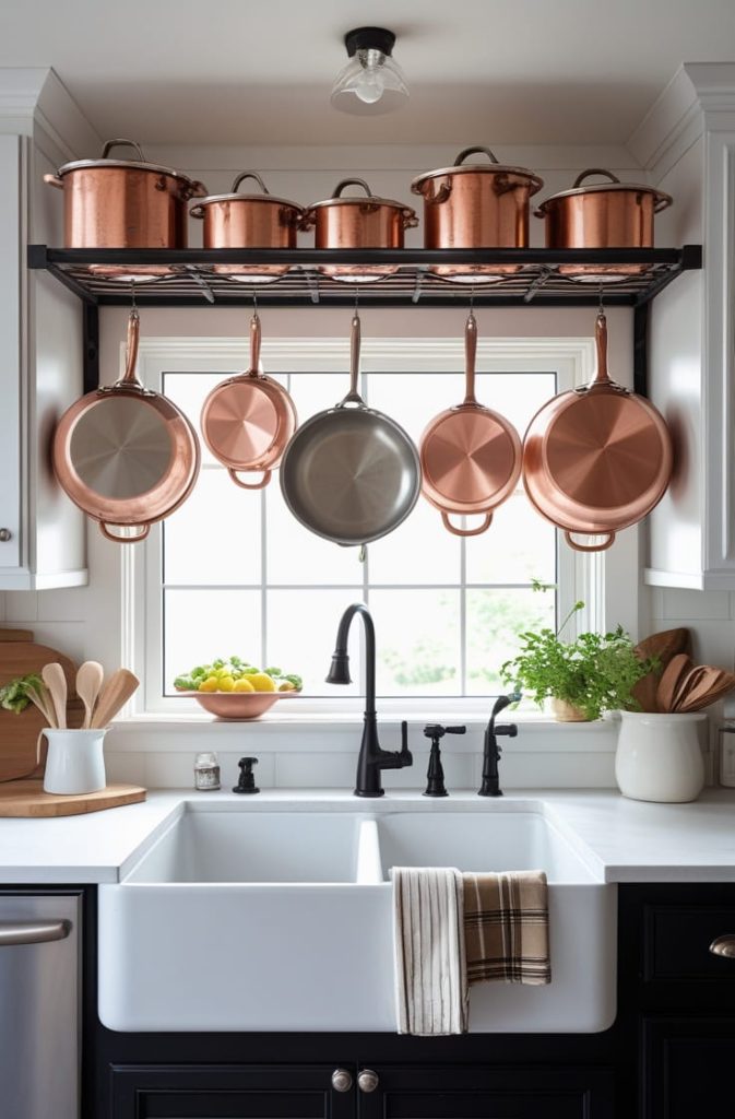 Statement Lighting Above Kitchen Sink