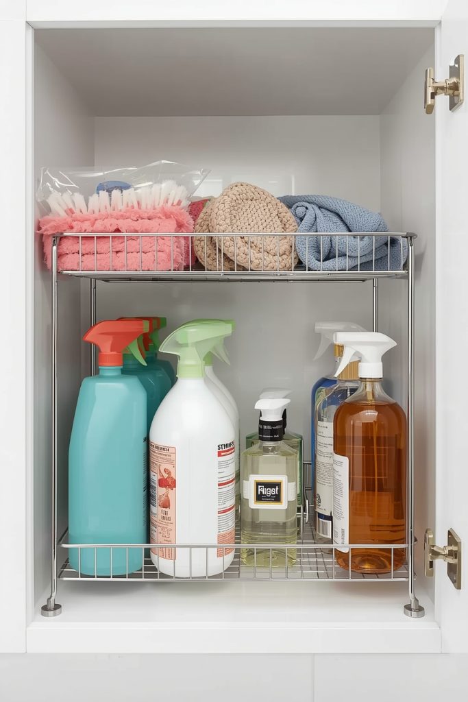 Tiered Rack for Under-Sink Storage
