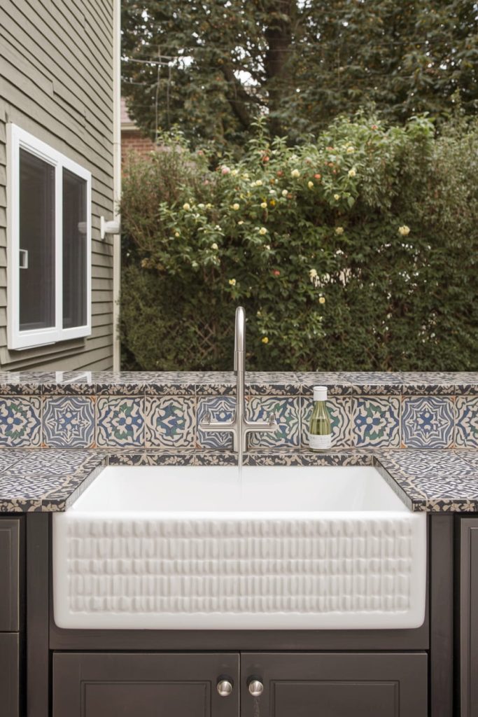 Tile-Topped Patio Sink