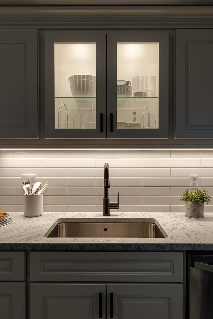 Wall-Mounted Shelves with LED Strip for Functional Glow