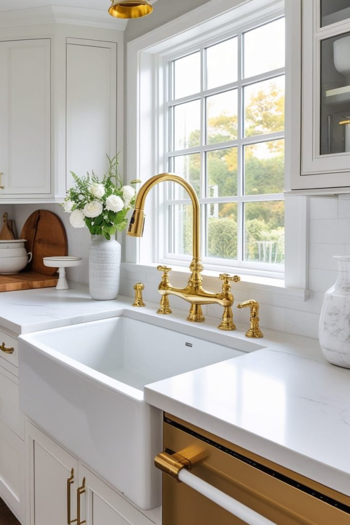 White Fireclay Kitchen Sink for Durability