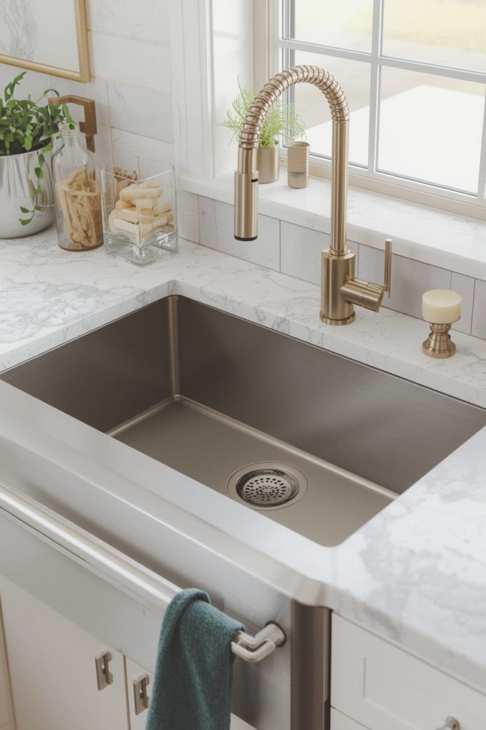 Workstation Stainless Steel Sink with Integrated Accessories